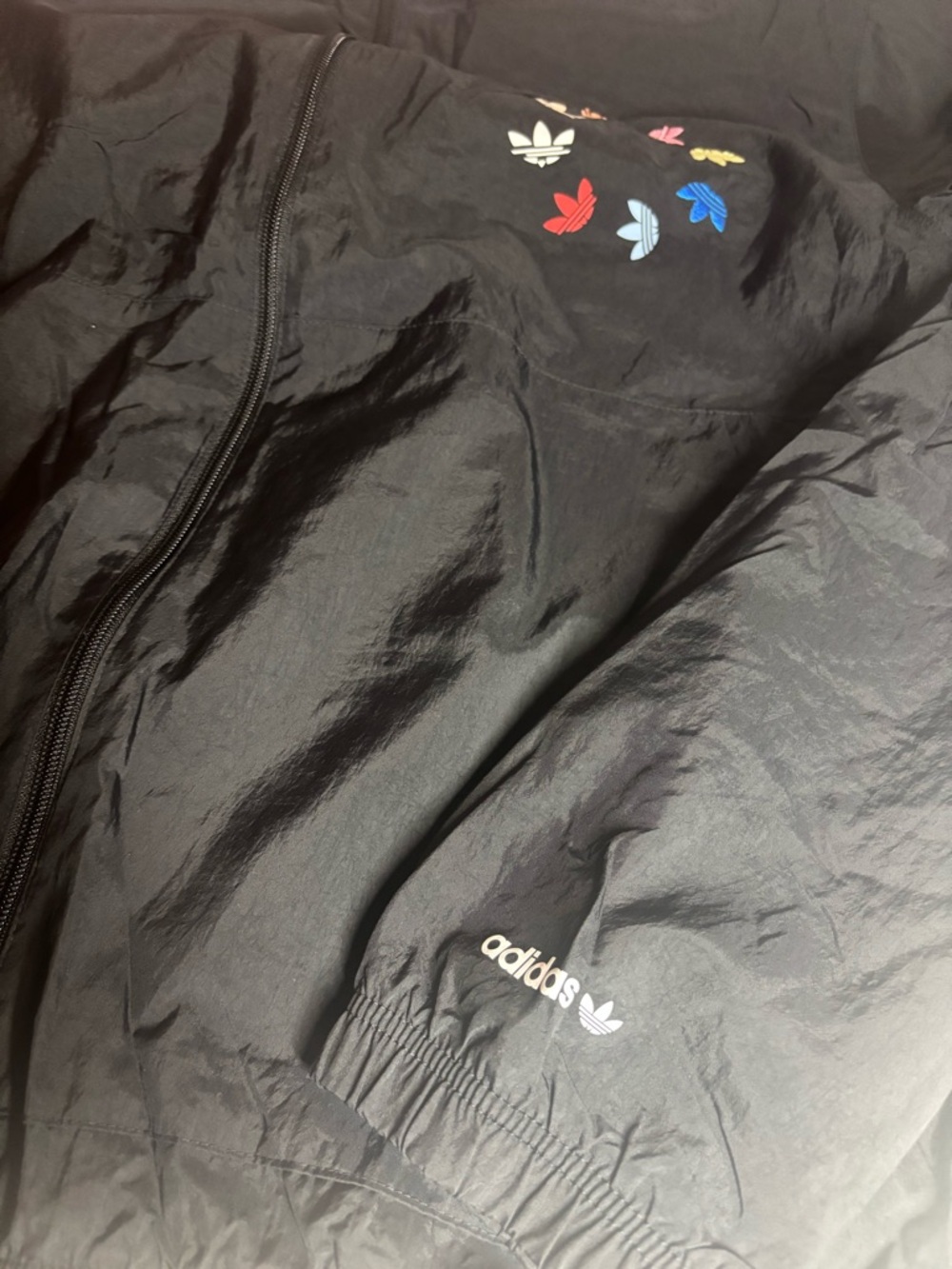 Adidas Originals Adicolor Shattered Trefoil Track Windbreaker with Multicolor, L - Picture 6 of 9